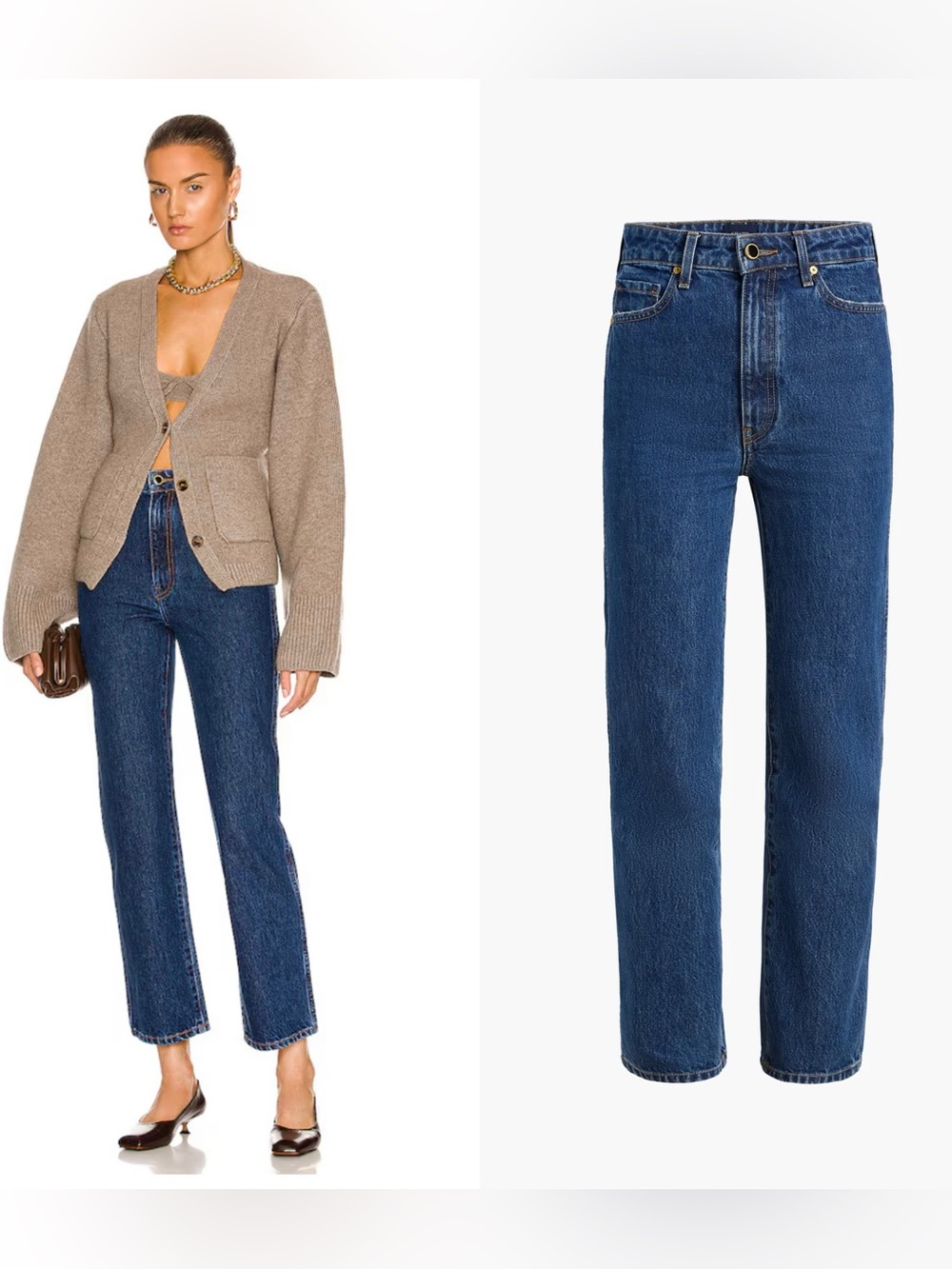 KHAITE ABIGAIL Straight leg jeans in medium wash